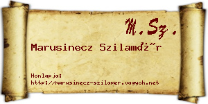 Marusinecz Szilamér névjegykártya